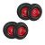 Relaxdays 4 Ruedas de Carro, 4.10/3.50-4, Neumáticas, Eje 16 mm, 136 kg, Llantas de Acero, 260 x 85 mm, Negro y Rojo